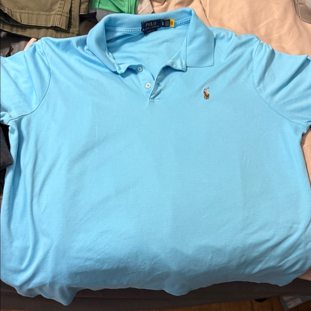 Polo by Ralph Lauren Men's Light Blue Polo Shirt